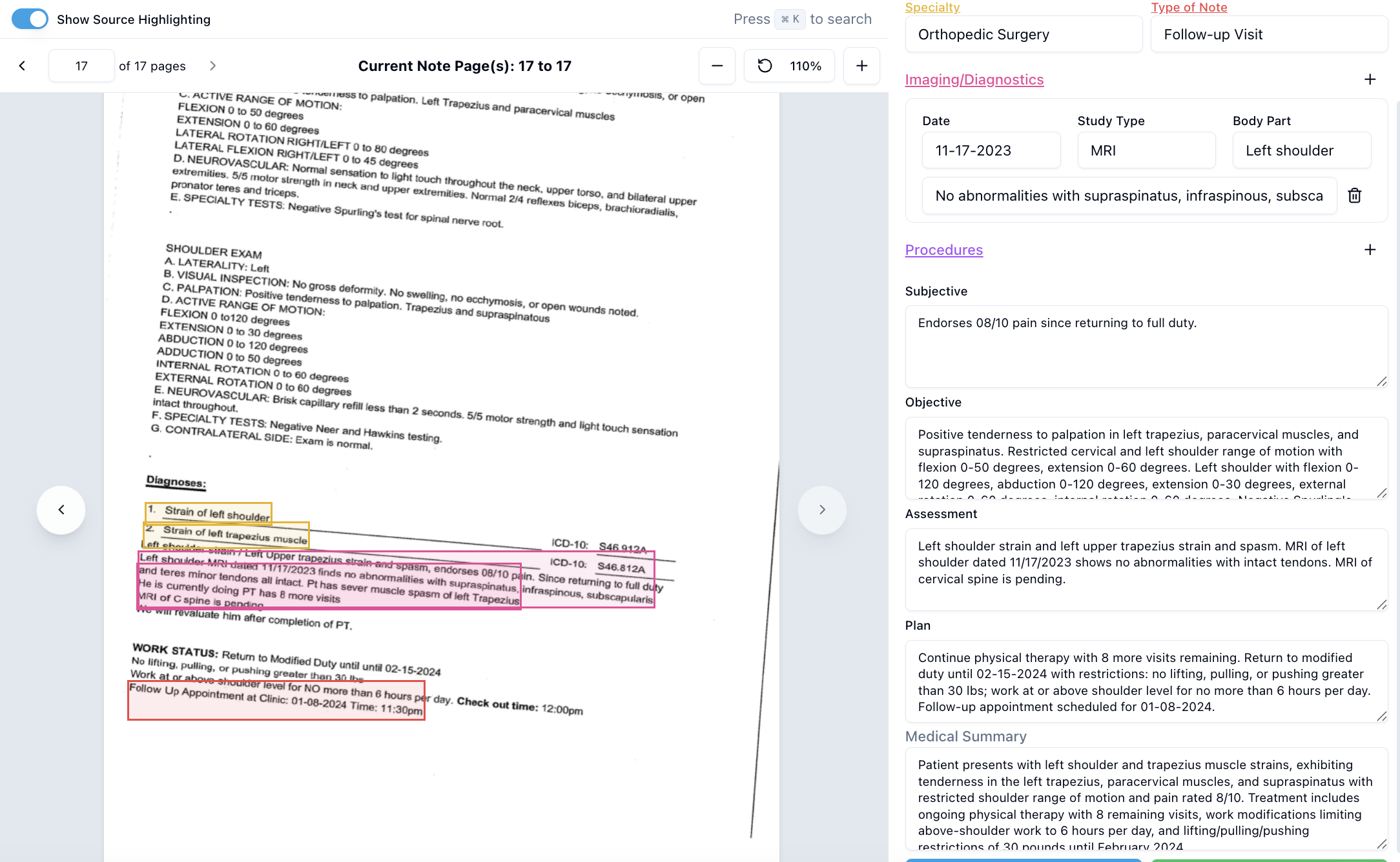 Slanted with highlights